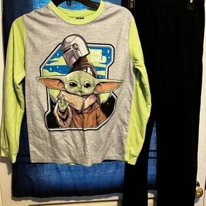 Star Wars Gray and Green Graphic Tee pJ set 14/16